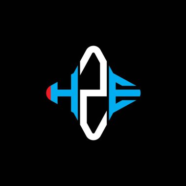 HZE harf logosu vektör grafikli yaratıcı tasarım