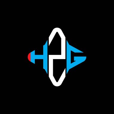 Vektör grafikli HZG harf logosu yaratıcı tasarımı