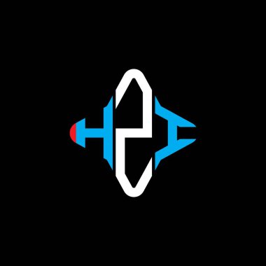 Vektör grafikli HZI harf logosu yaratıcı tasarımı