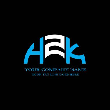Vektör grafikli HZK harf logosu yaratıcı tasarımı