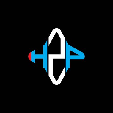 Vektör grafikli HZP harf logosu yaratıcı tasarımı