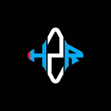 Vektör grafikli HZR harf logosu yaratıcı tasarımı
