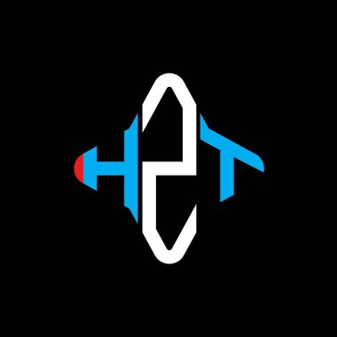 Vektör grafikli HZT harf logosu yaratıcı tasarımı
