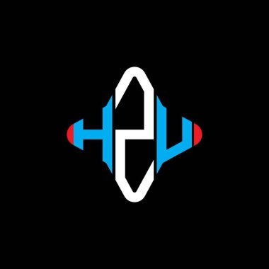 Vektör grafikli HZU harf logosu yaratıcı tasarımı