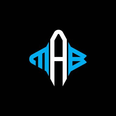 Vektör grafikli MAB harf logosu yaratıcı tasarımı