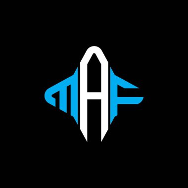 Vektör grafikli MAF harf logosu yaratıcı tasarımı