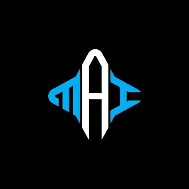 Vektör grafikli MAI harf logosu yaratıcı tasarımı