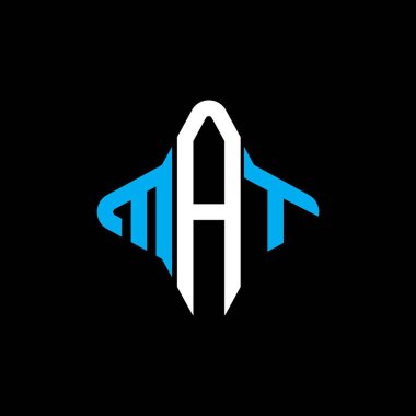 Vektör grafikli MAT harf logosu yaratıcı tasarımı