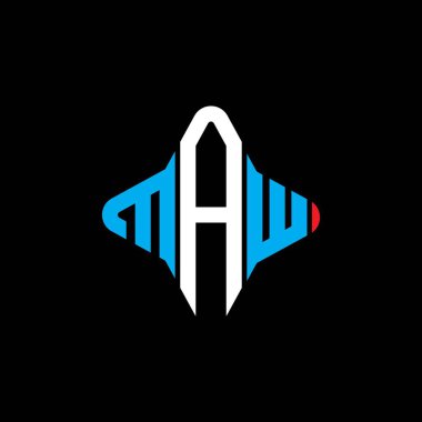 MAW harf logosu vektör grafikli yaratıcı tasarım
