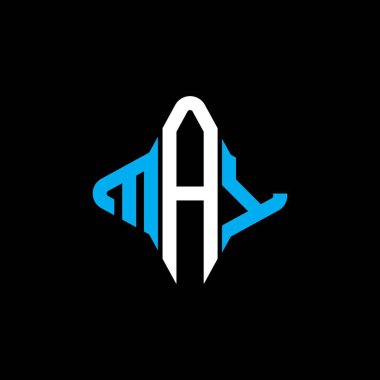 Vektör grafikli MAY harf logosu yaratıcı tasarımı