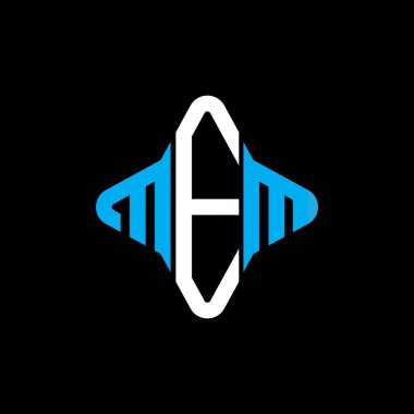 MEM harf logosu vektör grafikli yaratıcı tasarım