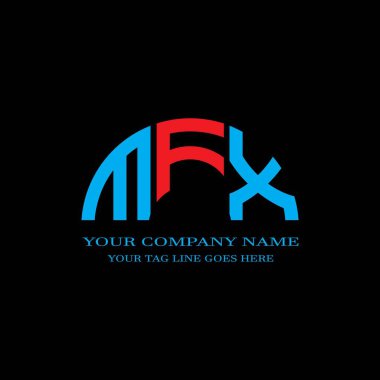 Vektör grafikli MFX harf logosu yaratıcı tasarımı