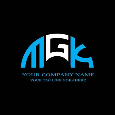 Vektör grafikli MGK harf logosu yaratıcı tasarımı