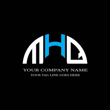 Vektör grafikli MHQ harf logosu yaratıcı tasarımı