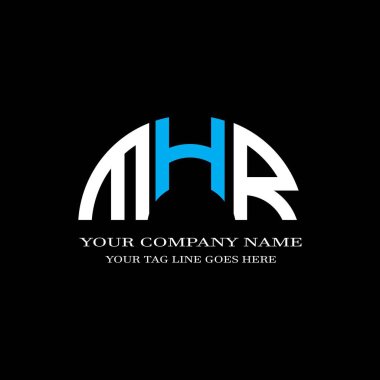 Vektör grafikli MHR harf logosu yaratıcı tasarımı