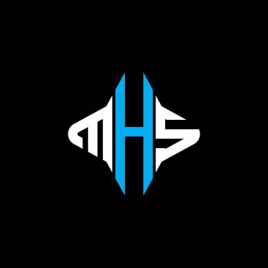 Vektör grafikli MHS harf logosu yaratıcı tasarımı