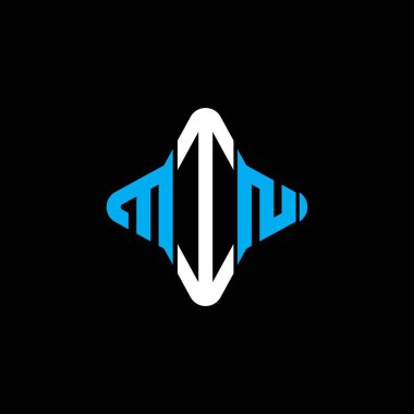 Vektör grafikli MIN harf logosu yaratıcı tasarımı