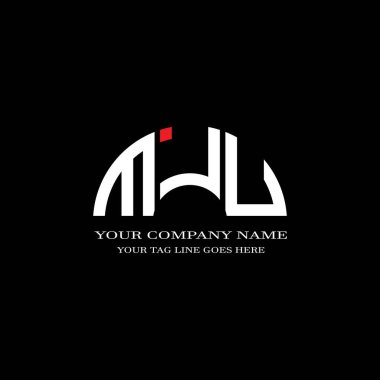 Vektör grafikli MJU harf logosu yaratıcı tasarımı