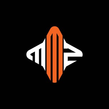 Vektör grafikli MMZ harf logosu yaratıcı tasarımı
