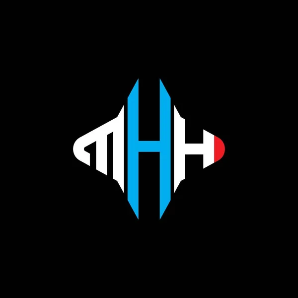 Mhh Carta Logotipo Design Criativo Com Gráfico Vetorial — Vetor de Stock