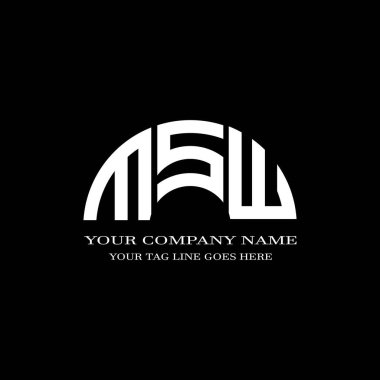 MSW harf logosu vektör grafikli yaratıcı tasarım