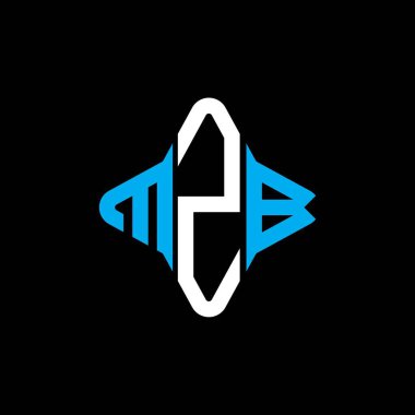 Vektör grafikli MZB harf logosu yaratıcı tasarımı