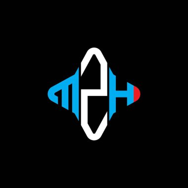 Vektör grafikli MZH harf logosu yaratıcı tasarımı