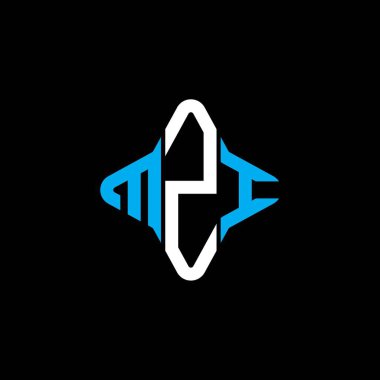 Vektör grafikli MZI harf logosu yaratıcı tasarımı