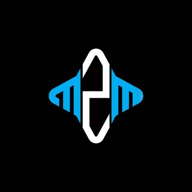 Vektör grafikli MZM harf logosu yaratıcı tasarımı