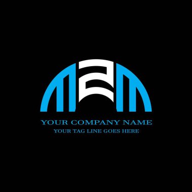 Vektör grafikli MZM harf logosu yaratıcı tasarımı