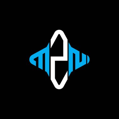 Vektör grafikli MZN harf logosu yaratıcı tasarımı