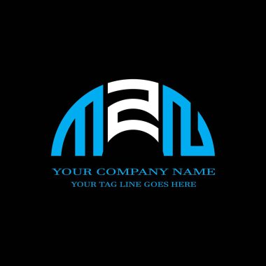 Vektör grafikli MZN harf logosu yaratıcı tasarımı