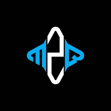 Vektör grafikli MZQ harf logosu yaratıcı tasarımı