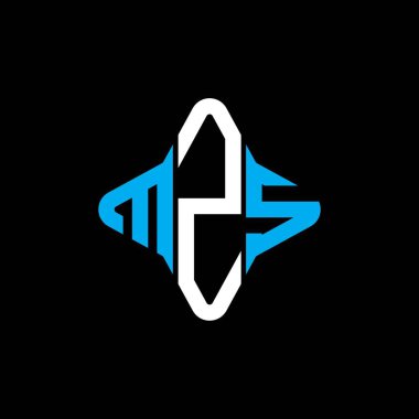 Vektör grafikli MZS harf logosu yaratıcı tasarımı