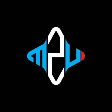 Vektör grafikli MZU harf logosu yaratıcı tasarımı