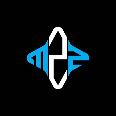 Vektör grafikli MZZ harf logosu yaratıcı tasarımı