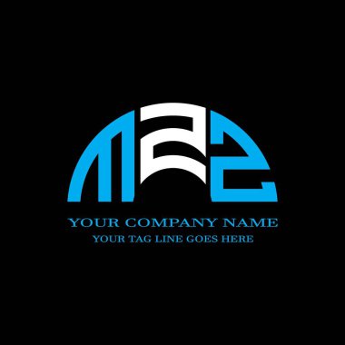 Vektör grafikli MZZ harf logosu yaratıcı tasarımı