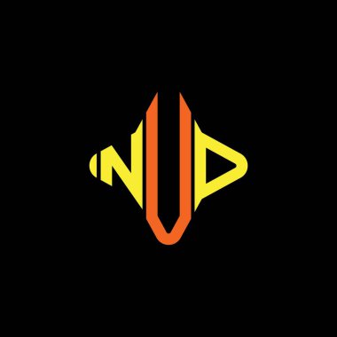 NUD letter logo creative design with vector graphic