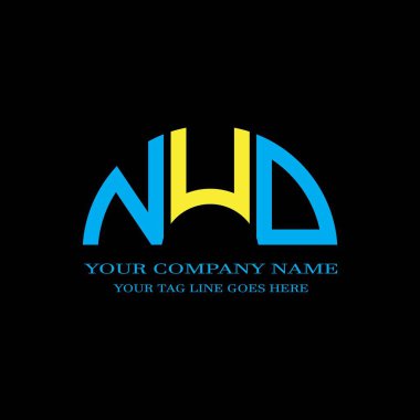 NUD letter logo creative design with vector graphic