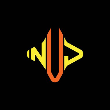 NUJ letter logo creative design with vector graphic