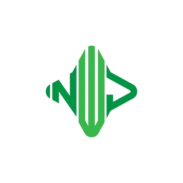 Nwj Letter Logo Creative Design Vector Graphic — Stock Vector
