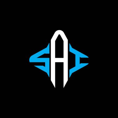 Vektör grafikli SAI harf logosu yaratıcı tasarımı