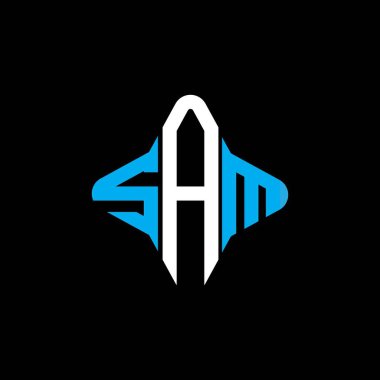 SAM harf logosu vektör grafikli yaratıcı tasarım