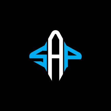 Vektör grafikli SAP harf logosu yaratıcı tasarımı