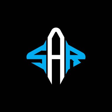 Vektör grafikli SAR harf logosu yaratıcı tasarımı