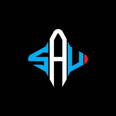 SAU harfi logosu vektör grafikli yaratıcı tasarım