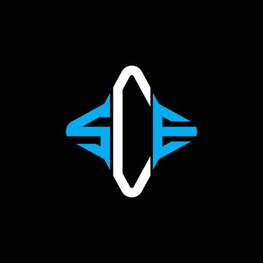 SCE harf logosu vektör grafikli yaratıcı tasarım