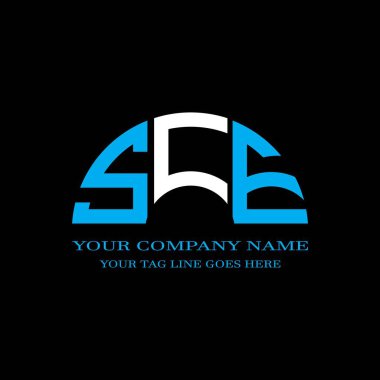 SCE harf logosu vektör grafikli yaratıcı tasarım