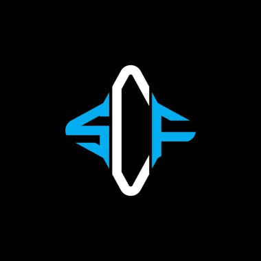 SCF harf logosu vektör grafikli yaratıcı tasarım