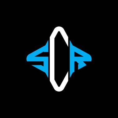 SCR harf logosu vektör grafikli yaratıcı tasarım